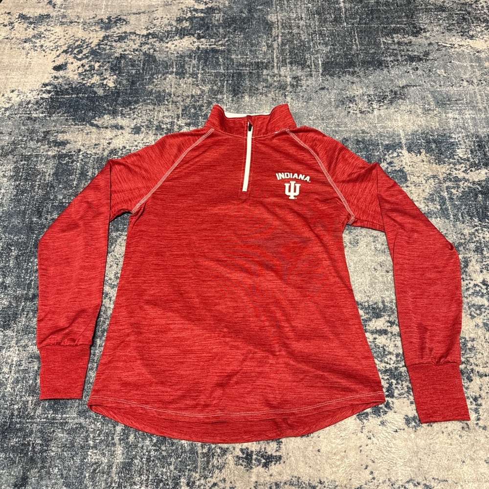 Colosseum Red and White Women's Athletic Quarter-Zip